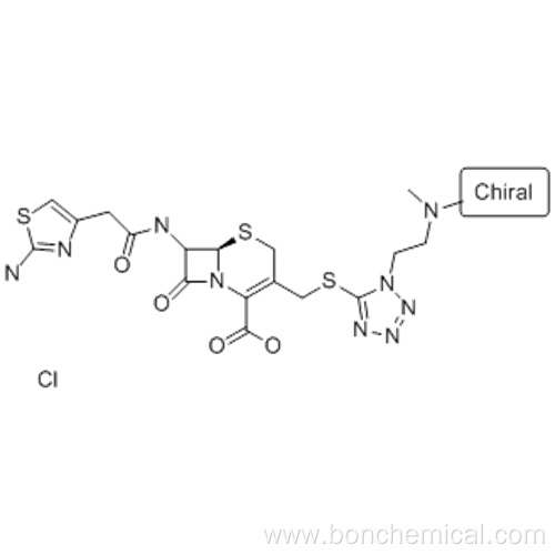 5-Thia-1-azabicyclo[4.2.0]oct-2-ene-2-carboxylicacid,7-[[2-(2-amino-4-thiazolyl)acetyl]amino]-3-[[[1-[2-(dimethylamino)ethyl]-1H-tetrazol-5-yl]thio]methyl]-8-oxo-,hydrochloride (1:2),( 57365832, 57187686,6R,7R)- CAS 66309-69-1